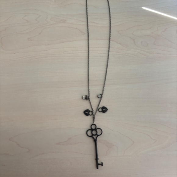 New “Key to Your Heart” Handmade Key Necklace w/ Heart Key & Gemstone Charms - Picture 2 of 8